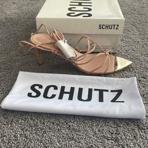 Brand new lace up Leather Mid Heels